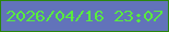 文字の大きさ：1、枠の色：2a870b、背景の色：6273ba、文字の色：59ec3f 無料ブログパーツのブログ時計