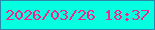 文字の大きさ：4、枠の色：2a87aa、背景の色：06ffe1、文字の色：f22688 無料ブログパーツのブログ時計