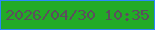 文字の大きさ：2、枠の色：2a88fa、背景の色：22ab26、文字の色：5c4e5d 無料ブログパーツのブログ時計