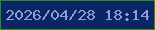 文字の大きさ：1、枠の色：2a8f14、背景の色：0a2665、文字の色：919bd6 無料ブログパーツのブログ時計