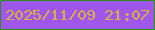 文字の大きさ：5、枠の色：2a9211、背景の色：9f57eb、文字の色：dbb041 無料ブログパーツのブログ時計