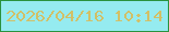 文字の大きさ：1、枠の色：2a923e、背景の色：95ebf0、文字の色：d2c067 無料ブログパーツのブログ時計