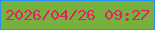 文字の大きさ：1、枠の色：2a92f7、背景の色：77b13d、文字の色：e0206b 無料ブログパーツのブログ時計