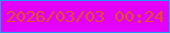 文字の大きさ：4、枠の色：2a94f4、背景の色：e302f7、文字の色：e34c2c 無料ブログパーツのブログ時計