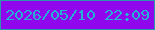 文字の大きさ：2、枠の色：2a97ae、背景の色：9107ed、文字の色：24b1d8 無料ブログパーツのブログ時計