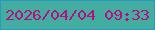 文字の大きさ：3、枠の色：2a99c0、背景の色：43ada2、文字の色：b4117f 無料ブログパーツのブログ時計