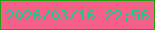 文字の大きさ：2、枠の色：2a9e13、背景の色：f56089、文字の色：10cd88 無料ブログパーツのブログ時計