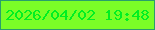 文字の大きさ：4、枠の色：2a9f6b、背景の色：7bfe27、文字の色：01ef22 無料ブログパーツのブログ時計