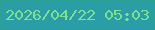 文字の大きさ：5、枠の色：2a9f92、背景の色：2a9ea6、文字の色：7de18f 無料ブログパーツのブログ時計