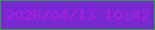文字の大きさ：2、枠の色：2aa343、背景の色：7928d1、文字の色：aa1ee2 無料ブログパーツのブログ時計