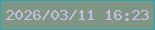 文字の大きさ：1、枠の色：2aa3b3、背景の色：809685、文字の色：c8bce0 無料ブログパーツのブログ時計