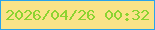 文字の大きさ：5、枠の色：2aa3eb、背景の色：fae388、文字の色：8cd331 無料ブログパーツのブログ時計