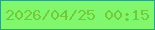 文字の大きさ：3、枠の色：2aa677、背景の色：80f76d、文字の色：71ca38 無料ブログパーツのブログ時計