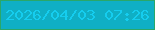 文字の大きさ：5、枠の色：2aa769、背景の色：0fafc5、文字の色：15cdef 無料ブログパーツのブログ時計