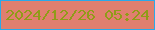 文字の大きさ：4、枠の色：2aa9e9、背景の色：e07f6f、文字の色：909b18 無料ブログパーツのブログ時計