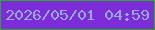 文字の大きさ：1、枠の色：2aab20、背景の色：7d2cd9、文字の色：96abd0 無料ブログパーツのブログ時計