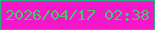 文字の大きさ：3、枠の色：2aae82、背景の色：f416c9、文字の色：48c669 無料ブログパーツのブログ時計
