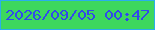 文字の大きさ：5、枠の色：2aaeeb、背景の色：3dd75d、文字の色：3149eb 無料ブログパーツのブログ時計