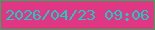 文字の大きさ：3、枠の色：2aaf58、背景の色：e03785、文字の色：17ccc4 無料ブログパーツのブログ時計