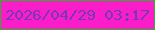 文字の大きさ：5、枠の色：2ab425、背景の色：fb1dca、文字の色：7739b2 無料ブログパーツのブログ時計
