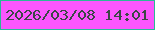 文字の大きさ：5、枠の色：2aba95、背景の色：fb56fd、文字の色：3c4746 無料ブログパーツのブログ時計