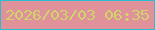 文字の大きさ：4、枠の色：2abdd2、背景の色：e0919a、文字の色：cdd56b 無料ブログパーツのブログ時計