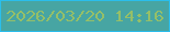 文字の大きさ：2、枠の色：2abeec、背景の色：47a5a3、文字の色：95bf68 無料ブログパーツのブログ時計