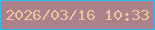 文字の大きさ：2、枠の色：2abef3、背景の色：ab818c、文字の色：f0c498 無料ブログパーツのブログ時計