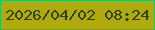文字の大きさ：1、枠の色：2ac156、背景の色：afab0d、文字の色：334104 無料ブログパーツのブログ時計
