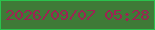 文字の大きさ：1、枠の色：2ac24d、背景の色：3f7a37、文字の色：9d2353 無料ブログパーツのブログ時計