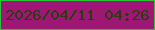 文字の大きさ：3、枠の色：2ac439、背景の色：9d1773、文字の色：293c11 無料ブログパーツのブログ時計