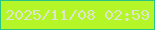 文字の大きさ：5、枠の色：2ac484、背景の色：b5f629、文字の色：dde5cd 無料ブログパーツのブログ時計