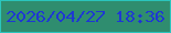 文字の大きさ：5、枠の色：2ac5bd、背景の色：2f8d6f、文字の色：1e38d3 無料ブログパーツのブログ時計