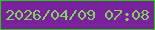 文字の大きさ：2、枠の色：2ac714、背景の色：7a229b、文字の色：7fd45f 無料ブログパーツのブログ時計