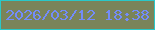 文字の大きさ：1、枠の色：2ac8c9、背景の色：7a845a、文字の色：738cfa 無料ブログパーツのブログ時計