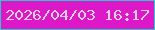文字の大きさ：3、枠の色：2ac8cc、背景の色：dc18c9、文字の色：e8cfea 無料ブログパーツのブログ時計