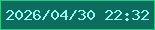 文字の大きさ：2、枠の色：2ac980、背景の色：0c6c5d、文字の色：98f7f4 無料ブログパーツのブログ時計