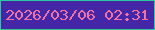 文字の大きさ：1、枠の色：2ac99f、背景の色：4426a7、文字の色：ed73aa 無料ブログパーツのブログ時計