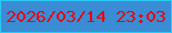 文字の大きさ：5、枠の色：2ac9f7、背景の色：3a8cd5、文字の色：e9050f 無料ブログパーツのブログ時計