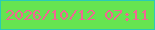 文字の大きさ：5、枠の色：2acbb6、背景の色：66e451、文字の色：f06693 無料ブログパーツのブログ時計