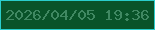 文字の大きさ：5、枠の色：2acdcc、背景の色：095329、文字の色：408862 無料ブログパーツのブログ時計