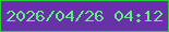 文字の大きさ：1、枠の色：2acf36、背景の色：6532a8、文字の色：68ea85 無料ブログパーツのブログ時計