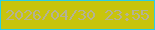 文字の大きさ：1、枠の色：2acfe6、背景の色：c8c40d、文字の色：b4b294 無料ブログパーツのブログ時計