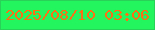 文字の大きさ：4、枠の色：2ad158、背景の色：23f55e、文字の色：fc6f15 無料ブログパーツのブログ時計