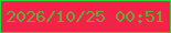文字の大きさ：1、枠の色：2ad439、背景の色：f22347、文字の色：6aa738 無料ブログパーツのブログ時計