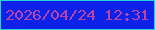文字の大きさ：2、枠の色：2ad4d8、背景の色：0d22e8、文字の色：b645ab 無料ブログパーツのブログ時計