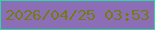 文字の大きさ：4、枠の色：2ad7a5、背景の色：8b6eb5、文字の色：737c10 無料ブログパーツのブログ時計