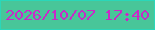 文字の大きさ：4、枠の色：2ad7b9、背景の色：48c699、文字の色：c929c8 無料ブログパーツのブログ時計