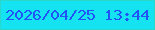 文字の大きさ：4、枠の色：2ad7c9、背景の色：15e3f2、文字の色：2153f7 無料ブログパーツのブログ時計