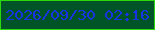 文字の大きさ：4、枠の色：2ad80b、背景の色：005428、文字の色：1b33e7 無料ブログパーツのブログ時計
